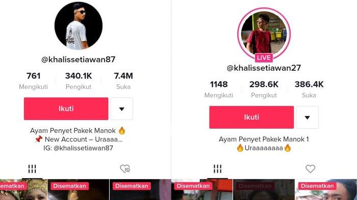 Dua akun TikTok resmi Khalis Setiawan
