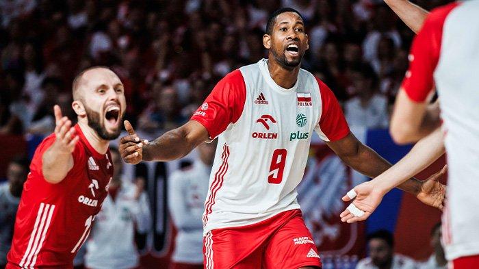 Timnas voli putra Polandia pertegas keunggulannya atas Belgia di set ketiga Kualifikasi Olimpiade Paris 2024.