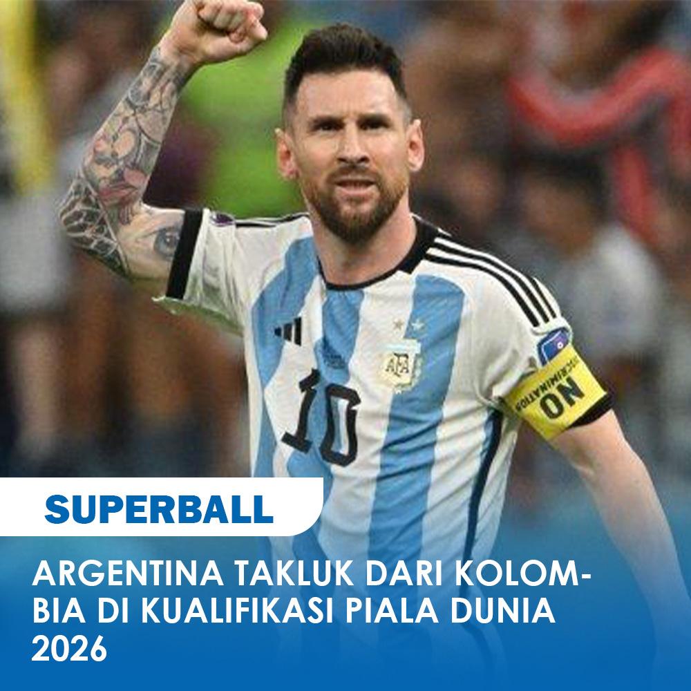 Timnas Argentina harus mengakui keunggulan Kolombia dengan skor 1-2 dalam pertandingan matchday kedelapan Kualifikasi Piala Dunia 2026 zona Conmebol.