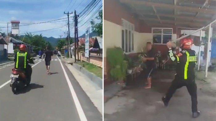 BOBOL ATM - Seorang pria dikerjar polisi saat usai aksinya digagalkan membobol ATM di Bone Bolango, Gorontalo. Aksi kejar-kerjaran viral di media sosiall, Senin (07/6/2025).