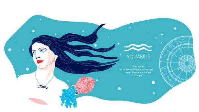 Ilustrasi simbol Zodiak Aquarius