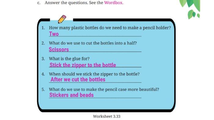 Kunci jawaban Bahasa Inggris SMP Kelas 7 Buku English For Nusantara Kurikulum Merdeka Halaman 143 poin c atau Worksheet 3.33 Section 6 Your Turn: Writing Unit 3 Let's Clean Up pada Chapter 3 Home Sweet Home.