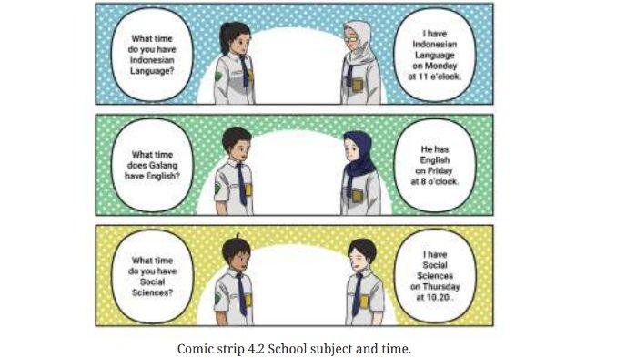 Dialog poin a untuk kunci jawaban Bahasa Inggris SMP Kelas 7 Buku English For Nusantara Kurikulum Merdeka Halaman 159 poin d atau Worksheet 4.4 Section 2 Listening Unit 1 My Class Schedule pada Chapter 4 My School Activities.