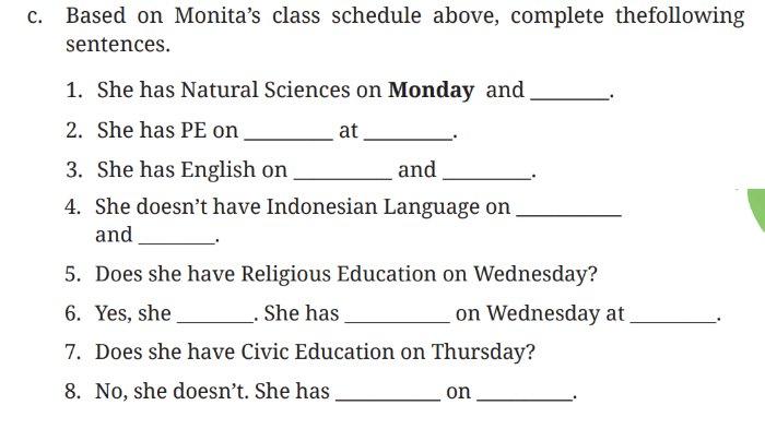 Worksheet 4.8 untuk kunci jawaban Bahasa Inggris SMP Kelas 7 Buku English For Nusantara Kurikulum Merdeka Halaman 164-165 poin c Section 5 Listening Unit 1 My Class Schedule pada Chapter 4 My School Activities.