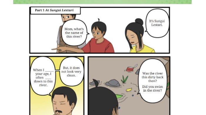 Part 1 At Sungai Lestari untuk kunci jawaban Bahasa Inggris SMP Kelas 8 Buku English For Nusantara Kurikulum Merdeka Halaman 188 Worksheet 4.2 Section 2 Listening, Unit 1 Did it Rain Last Night pada Chapter 4 No Littering.