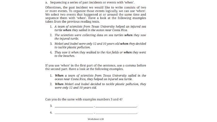 Worksheet 4.20 untuk kunci jawaban Bahasa Inggris SMP Kelas 8 Buku English For Nusantara Kurikulum Merdeka Halaman 224 poin Section 3 Language Focus, Unit 3 You Can Help pada Chapter 4 No Littering.