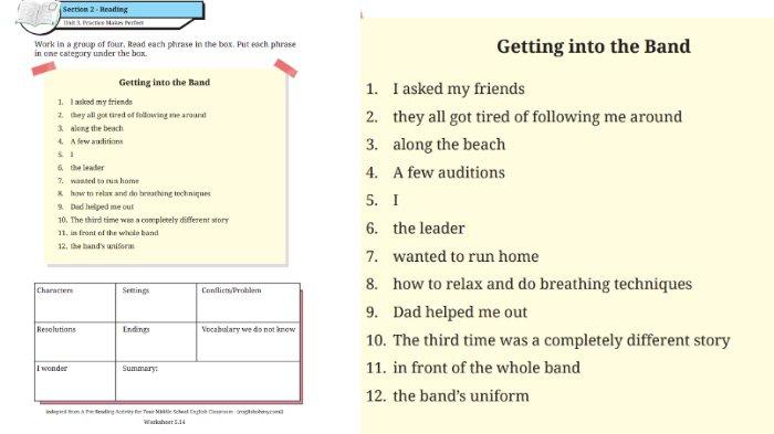 Berikut kunci jawaban Bahasa Inggris untuk SMP Kelas 8 Buku English For Nusantara Kurikulum Merdeka Halaman 273 Worksheet 5.14 Section 2 Reading, Unit 3 Practice Makes Perfect pada Chapter 5 Embrace Yourself.