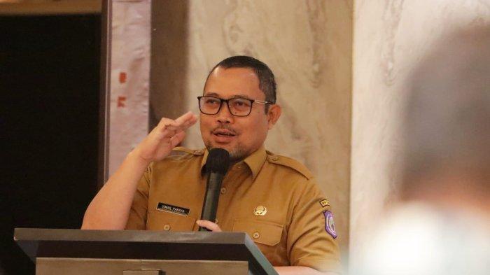 Penjagub Gorontalo Ismail Pakaya memberikan arahan pada pembukaan rapat koordinasi dan sinkronisasi bidang PUPR-PKP di Hotel Orchart, Mangga Besar Jakarta, Senin (28/1/2024).