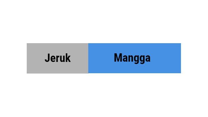 Perbandingan berat mangga dan jeruk dalam diagram kotak.