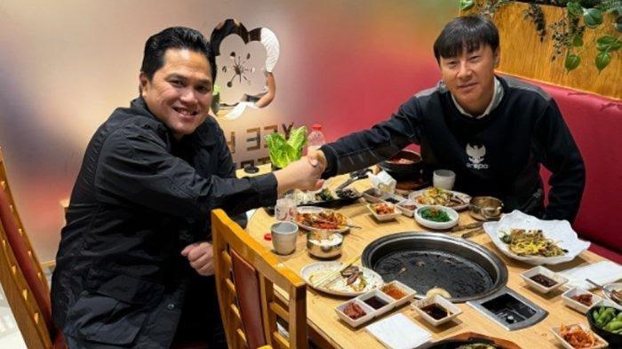 Pertemuan Erick Thohir dan Shin Tae-yong