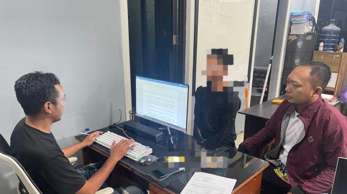 Polresta Gorontalo Kota saat memeriksa tersangka penganiayaan di Rumah Makan Mbak Ayux/s.