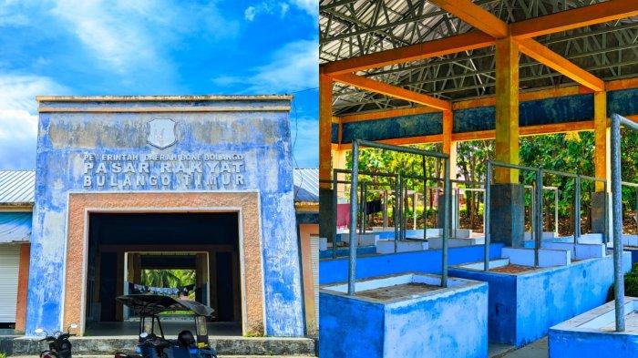 PASAR TERTINGGAL -- Potret kondisi Pasar Rakyat Bulango Timur pada Minggu (15/6/2025). Kini pasar tradisional ini mulai ditinggalkan masyarakat. Pembeli hanya ramai saat momen Iduladha.