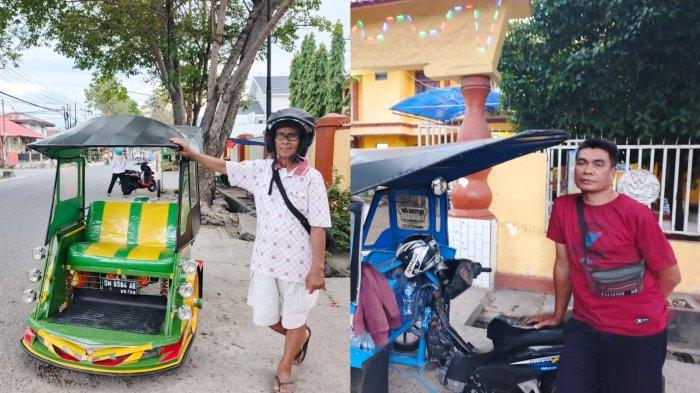 SOPIR BENTOR: Dua sopir Bentor di Kota Gorontalo, Roy Ayuba dan Rustam Said saat diwawancarai TribunGorontalo.com, Kamis (20/2/2025). Mereka berharap Wali Kota Gorontalo memikirkan nasib ojek konvensional.
