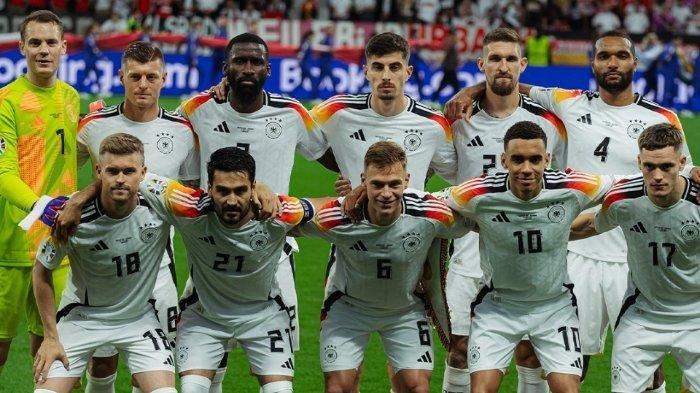 Skuad Jerman saat menghadapi Swiss di Euro 2024, Senin (24/6/2024).