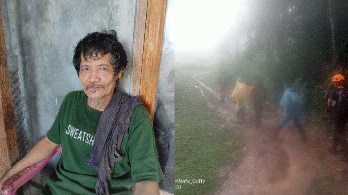 Sutarpin Ibrahim (50) warga Bulotalangi yang hilang dan tim basarnas yang mencari korban saat hujan lebat,