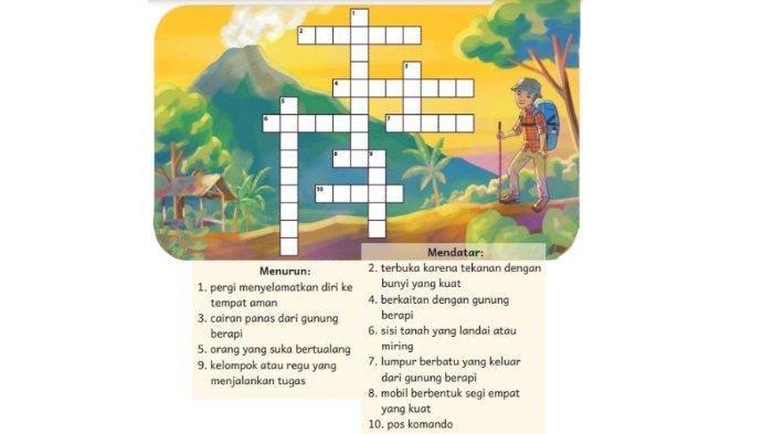 Tugas Bahasa Indonesia Kelas 4 SD Kurikulum Merdeka halaman 147 tugas Jelajah Kata berupa teka-teki silang.