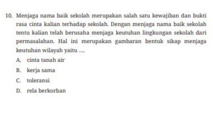 Tugas 'Uji Kompetensi' Pilihan Ganda Nomor 10 dalam buku paket halaman 176 mata pelajaran Pendidikan Pancasila kelas 7 SMP/MTs Kurikulum Merdeka.