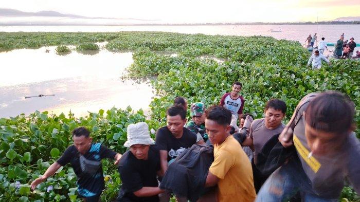 Satu warga dievakuasi usai ditemukan tewas saat memancing di Danau Limboto, Minggu (5/1/2025).