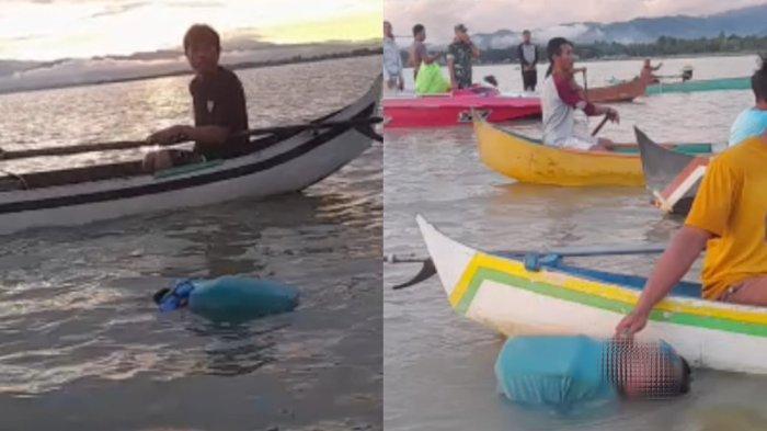 Seorang warga dievakuasi usai tenggelam saat memancing di Danau Limboto, Minggu (5/1/2025).
