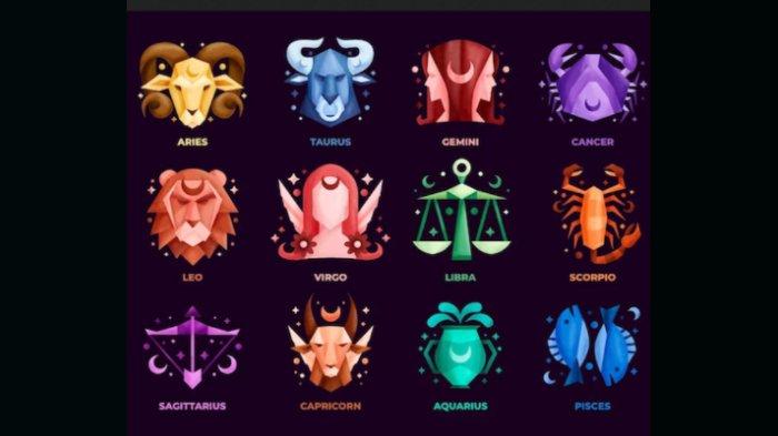 Ilustrasi logo ramalan zodiak.