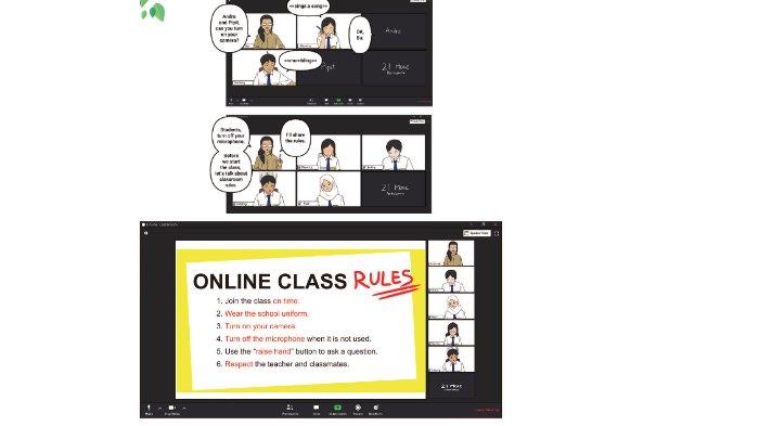 Picture comic strip 4.3 untuk kunci jawaban Bahasa Inggris SMP Kelas 7 Buku English For Nusantara Kurikulum Merdeka Halaman 175 poin e atau Worksheet 4.16 Section 2 Reading and Viewing Unit 2 My Online Class pada Chapter 4 My School Activities.