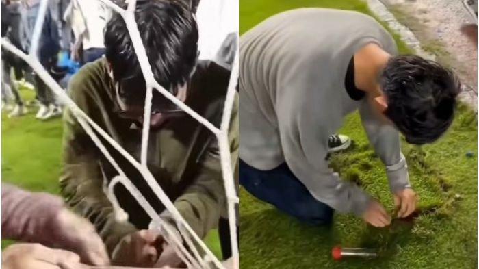 MERUSAK FASILITAS - Tangkapan video viral Bobotoh yang merusak fasilitas Stadion Gelora Bandung Lautan Api (GBLA), Gedebage, Kota Bandung.