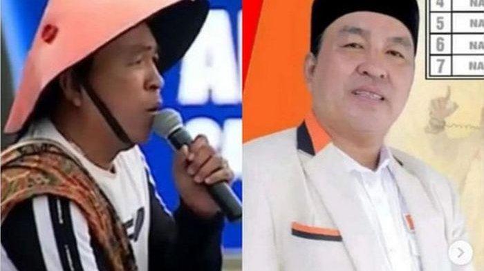 Dua penampilan Sappe, saat mengadu kepada Anies (kiri), dan foto di baliho alat peraga kampanye. Sappe merupakan nelayan yang menjadi caleg.