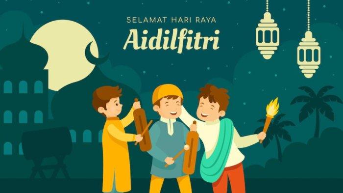 Ilustrasi gambar Idul Fitri 2023 menarik untuk kartu ucapan selamat lebaran. (Freepik)