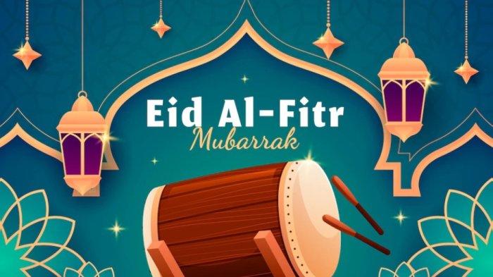 Ilustrasi gambar Idul Fitri 2023 menarik untuk kartu ucapan selamat lebaran. (Freepik)