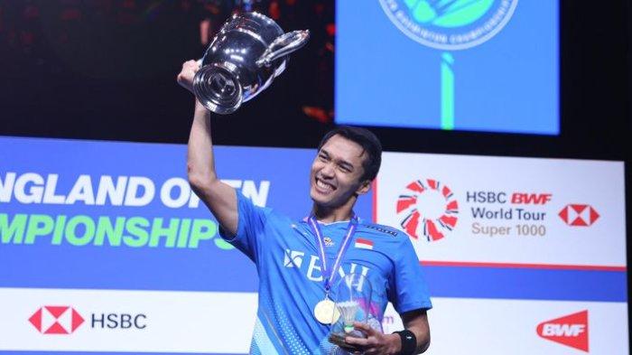Jonatan Christie menjuarai sektor tunggal putra All England 2024.