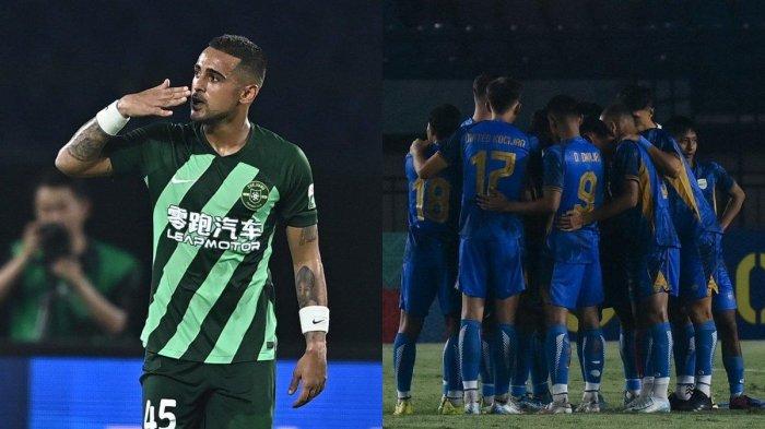 Kolase foto striker Zhejiang FC, Leonardo (kiri) dan skuad Persib Bandung di AFC Champions League Two 2024. Persib wajib waspadai sosok striker berlabel Rp 60,84 miliar dari Zhejiang FC.