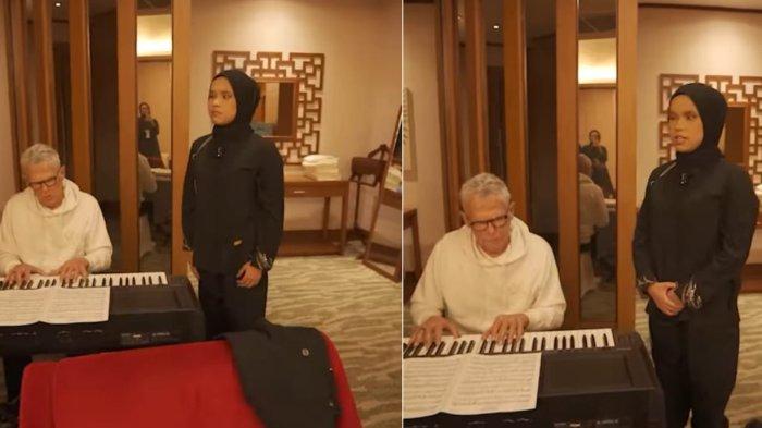 Momen Putri Ariani saat latihan bersama musisi David Foster