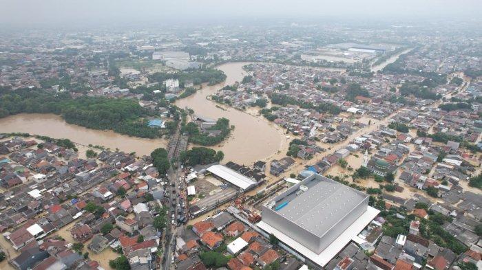 BANJIR - Pantauan udara kondisi banjir di Kota Bekasi, Jawa Barat, Selasa (4/3/2025).