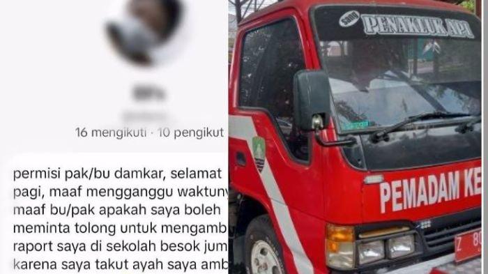 Kisah seorang pelajar yang meminta tolong Damkar mengambil repor ke sekolah, viral di media sosial.