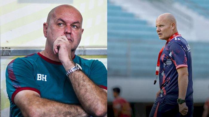 Pelatih Persib Bandung, Bojan Hodak dan pelatih PSS Sleman Bertrand Crasson.