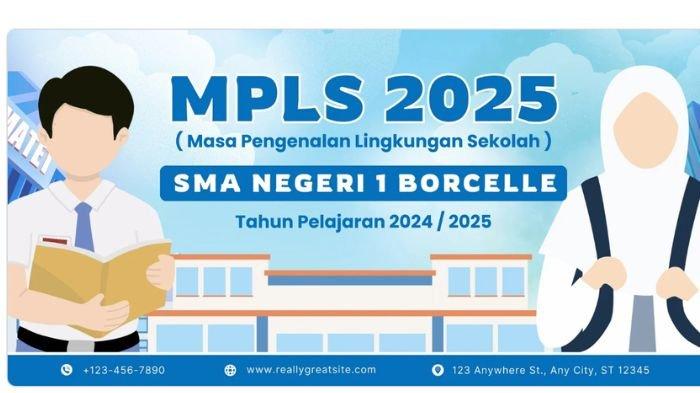 POSTER MPLS - Contoh poster Masa Pengenalan Lingkungan Sekolah (MPLS) 2025 yang gratis dan bisa diedit.