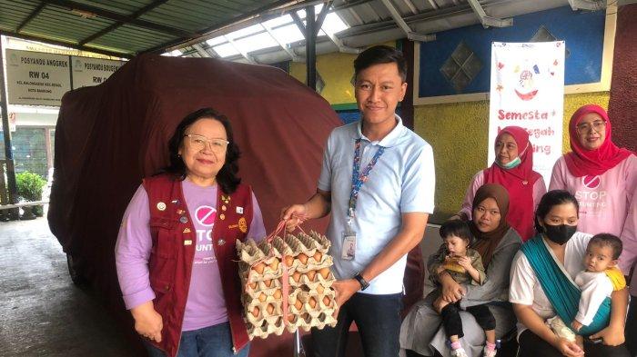 Rotary Club Bandung Dago bersama Tribun Jabar turut menggaungkan pencegahan stunting di RW 04 Kelurahan Balong Gede, Kecamatan Regol, Kota Bandung pada Rabu (5/7/2023).