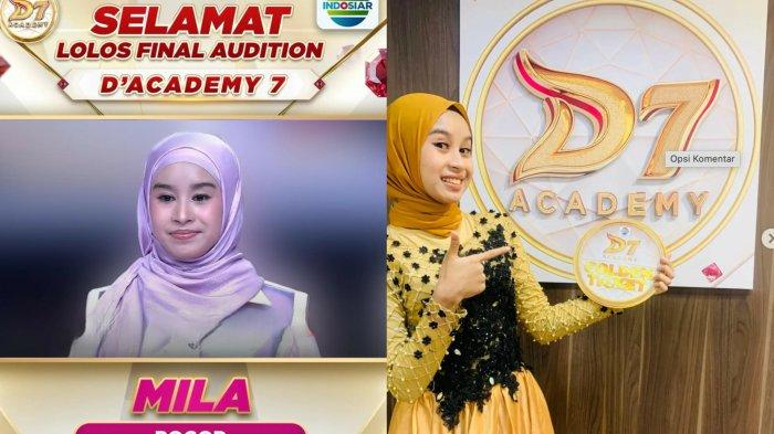 PESERTA D ACADEMY 7: Kolase foto Mila Nurwati saat dapat golden tiket dan tampil di final audisi D Academy 7, Senin (16/6/2025). - Sosok Mila Nurwati peserta dari Bogor dapat tikel lolos langsung dari Soimah di Final Audisi D Academy 7 hingga dipuji Lesti Kejora, ternyata punya banyak prestasi.
