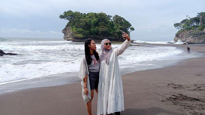 Suasana Pantai Madasari di Desa Masawah, Kecamatan Cimerak, Kabupaten Pangandaran, Kamis (7/3/2024) pagi.