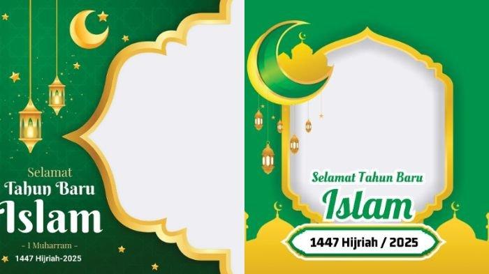 TWIBBON TAHUN BARU ISLAM - Kumpulan Twibbon Tahun Baru Islam 2025 1 Muharram 1447 H yang bisa dibagikan sebagai ucapan di media sosial. Diunduh dari Twibbonize.com pada Rabu (25/6/2025).