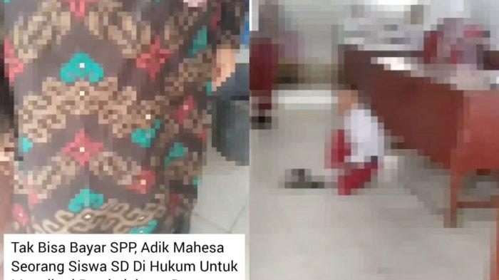 Sebuah video seorang siswa SD duduk dilantai kelas saat belajar diduga dihukum karena belum bayar SPP, viral di media sosial. Kepala Sekolah buka suara