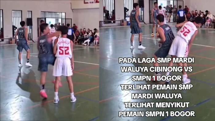 KASUS PEMUKULAN SISWA - Tangkapan layar rekaman video pemukulan siswa SMP di Bogor saat turnamen basket, disadur pada Kamis (20/2/2025). Viral di media sosial video siswa SMP di Bogor dipukul lawannya sesama pelajar saat turnamen basket. Kelakuan kasar pelaku disorot anggota DPR RI.