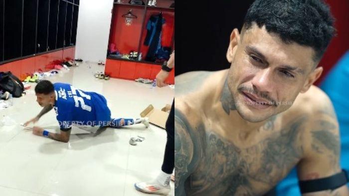 KECEWA - Winger Persib Bandung Ciro Alves meluapkan rasa kecewa setelah mendapatkan kartu merah saat melawan Malut United di Stadion Kie Raha pada pekan ke-31 Liga 1 2024/2025, Jumat (2/5/2025).
