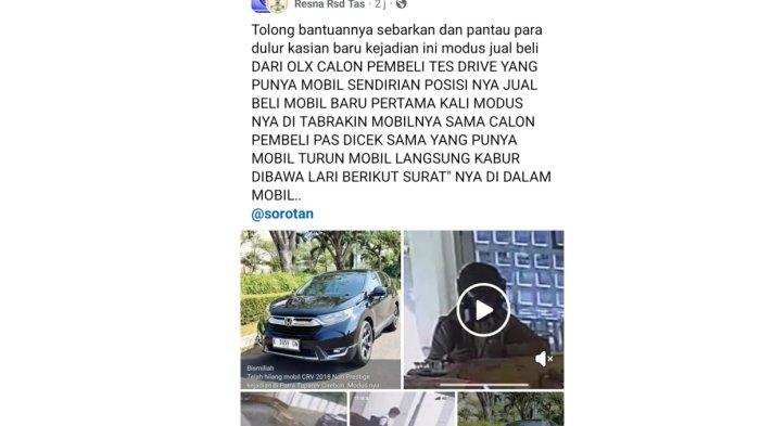 TES DRIVE - Jagat media sosial dihebohkan dengan aksi pencurian mobil bermodus test drive yang terjadi di wilayah Kabupaten Cirebon, Jawa Barat.
