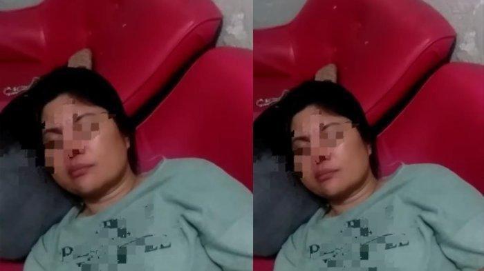 Tangkapan layar diduga oknum Polwan Polres Tebingtinggi berinisial HS, tengah mabuk akibat di bawah pengaruh alkohol dan narkoba. Videonya beredar di medsos, Sabtu (11/11/2023).