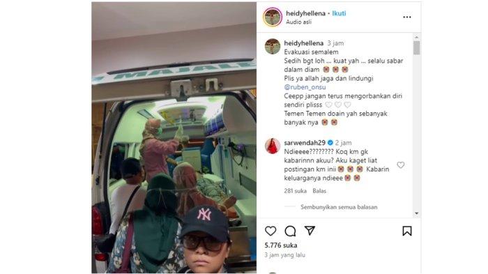 Tangkap layar yang memperlihatkan Ruben Onsu sedang dibawa ke ambulans RSUD Majalengka. Video ini diposting Minggu (19/5/2024).