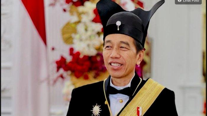 Ageman Songkok Singkepan Ageng baju adat yang dikenakan Jokowi saat upacara peringatan detik-detik Proklamasi Kemerdekaan RI, pada Kamis (17/8/2023)