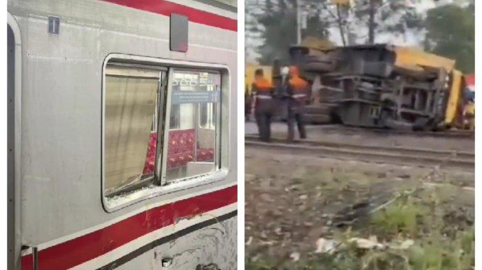 Kecelakaan antara Truk dengan KRL terjadi di kawasan Jalan Jenderal Sudirman, Tanah Tinggi, Tangerang pada Jumat (20/6/2025). (Akun X Jalur5).