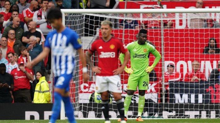 Manchester United menelan kekalahan 1-3 dari Brighton & Hove Albion pada laga pekan ke-5 Liga Inggris 2023-2024 di Stadion Old Trafford, Sabtu (16/9/2023).