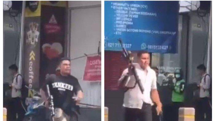 BENTROKAN DI KEMANG JAKSEL - Dua kelompok terlibat bentrok sambil membawa benda menyerupai senjata laras panjang. Peristiwa mencekam terjadi di Jalan Kemang Raya, Jakarta Selatan, Rabu (30/4/2025) sekitar pukul 08.30 WIB.